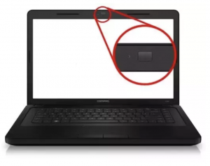 Picture of laptop showing where webcam is placed.