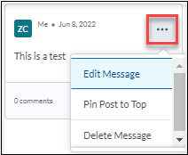 Edit, Pin, or Delete a Post