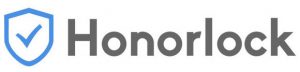 Graphic of Honorlock logo. A blue shield with a blue checkmark in it with the word Honorlock.