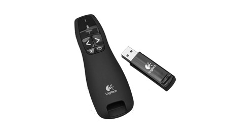 This is an image of a Logitech presentation clicker.