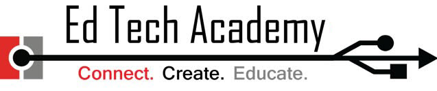 Ed Tech Logo. Has Ed Tech Academy on top line then Connect. Create. Educate under it.